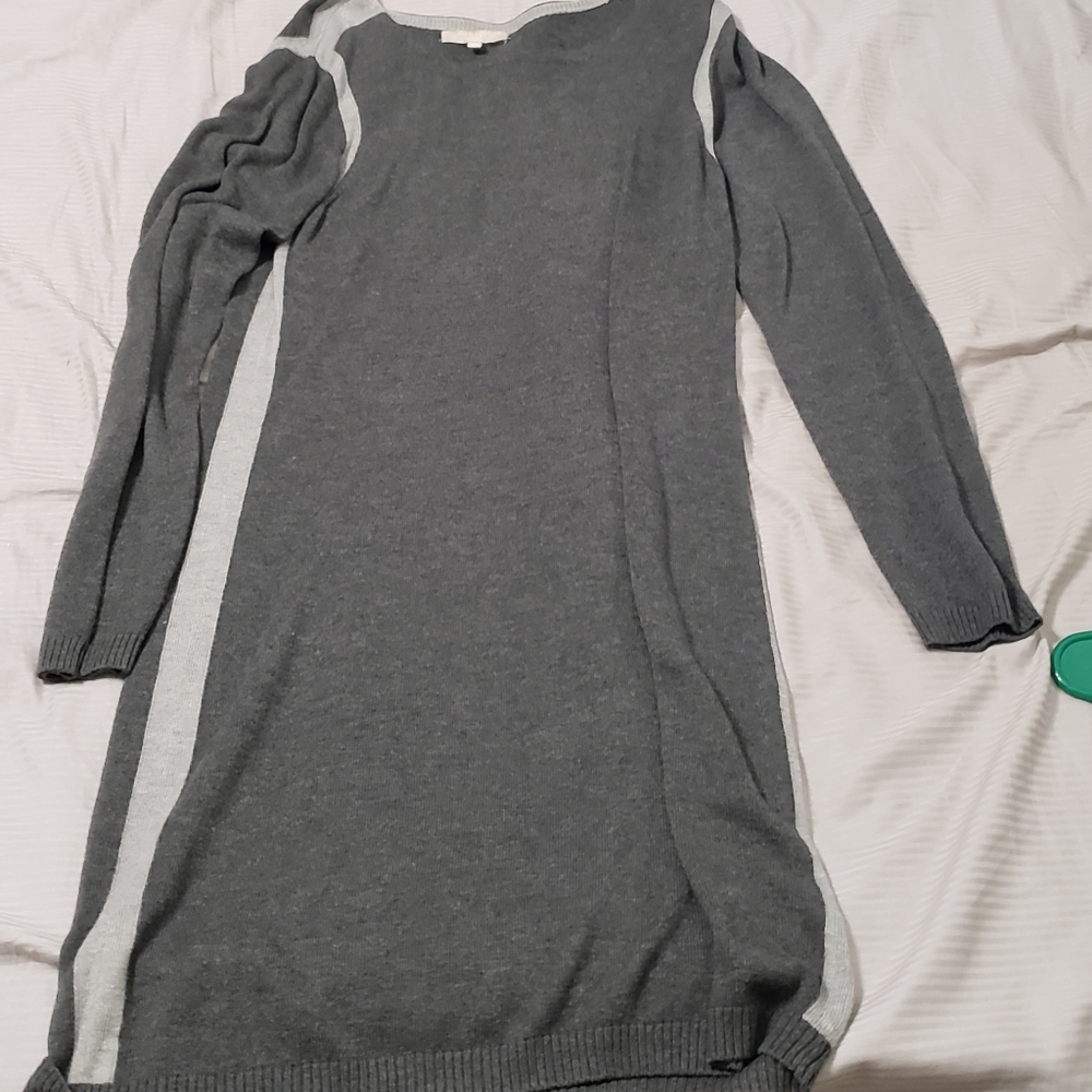 Joan Vass long sleeve gray dress size medium